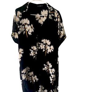 Women’s Plus Designer Style Belted Black Dress